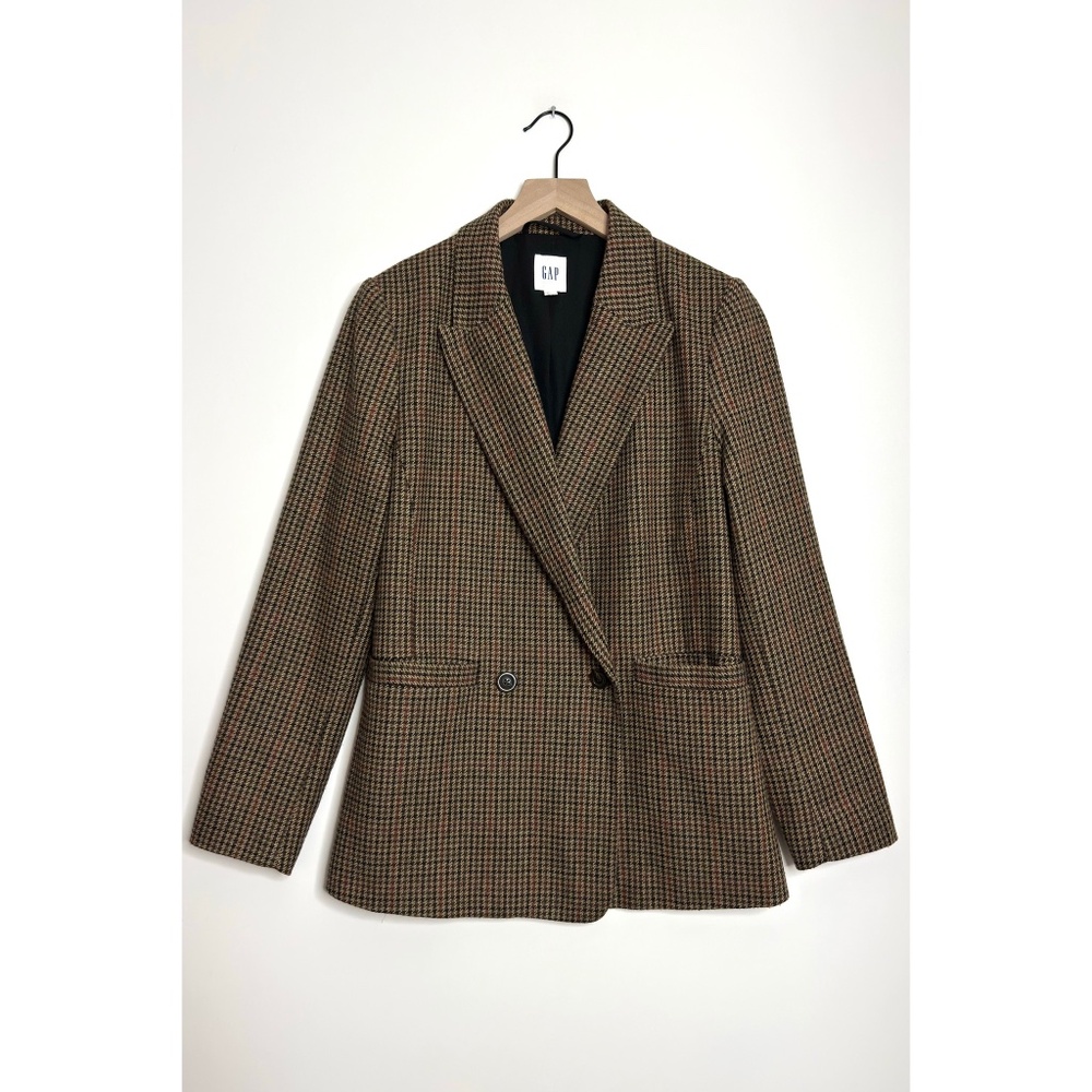 GAP Double Breasted Houndstooth Blazer - image 1